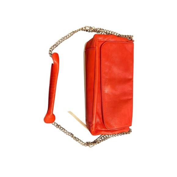 Coccinelle Shoulder Bag Red/Beige Crossbody Chain Strap Read Zip Pocket - Picture 5 of 13